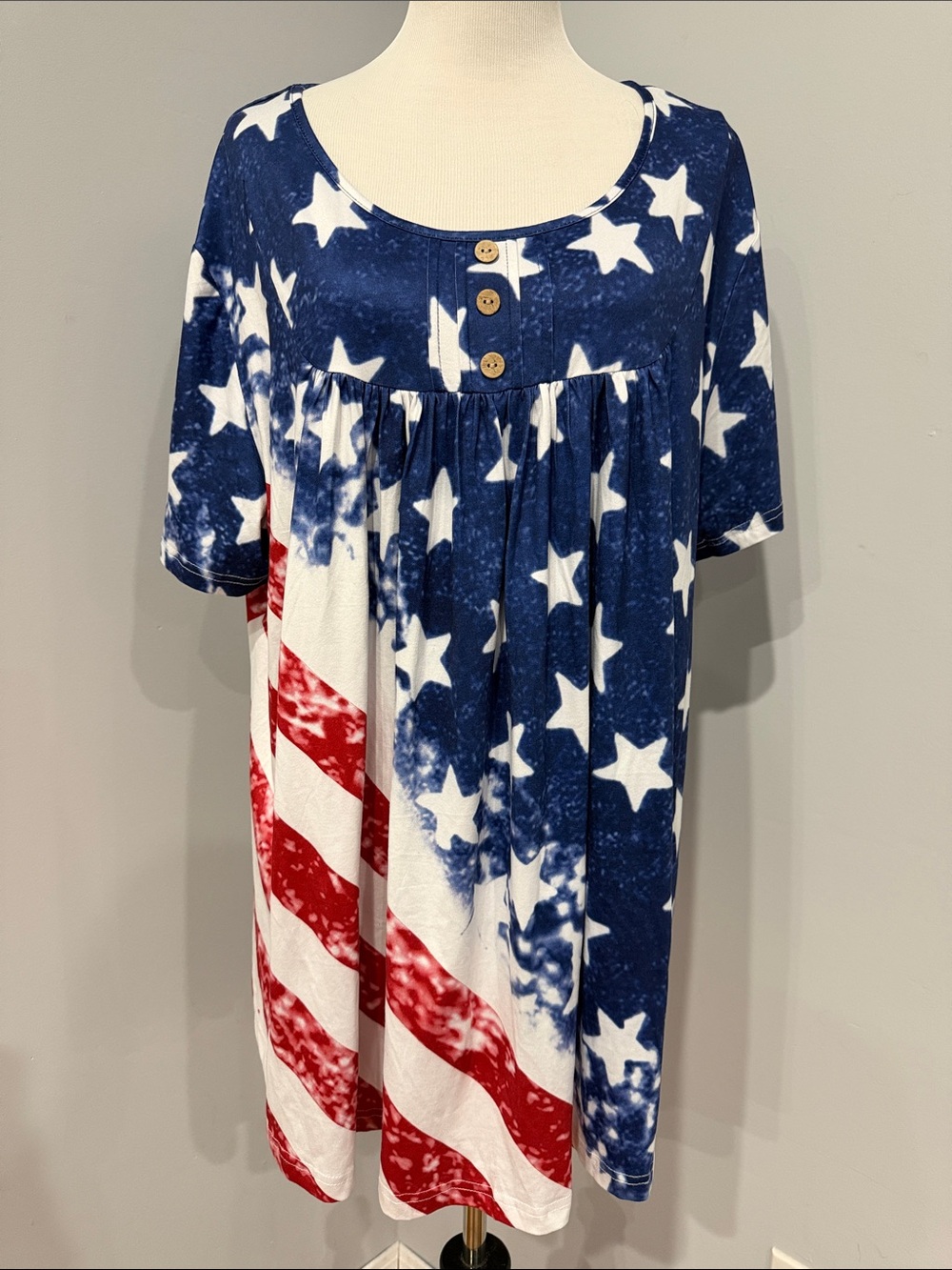 Patriotic Stars & Stripes American flag tunic - Blue/Red/White